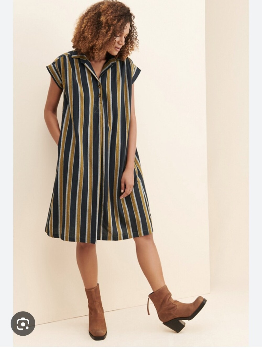 Saint Geraldine Striped Tunic Dress - 100% Cotton - Size S